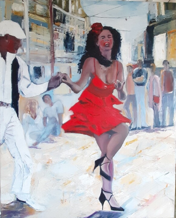 Peinture intitulée "Caraïbes" par Florence Forthoffer, Œuvre d'art originale, Huile Monté sur Châssis en bois