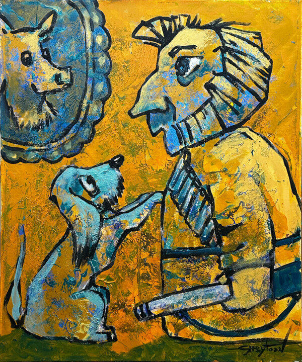 ORIGINAL painting 24"x20" Ready For Hunting 绘画, 24x20 in