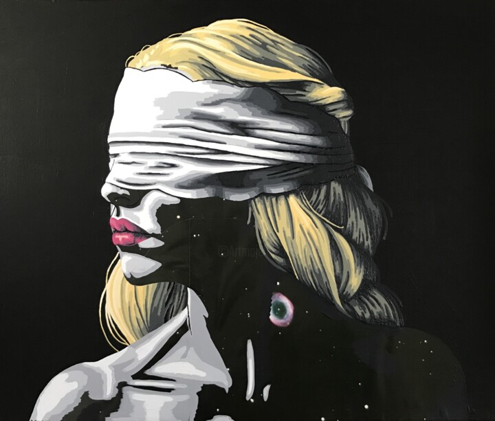 Collages intitulée "Aliénation" par Annabelle Amory, Œuvre d'art originale, Acrylique Monté sur Châssis en bois