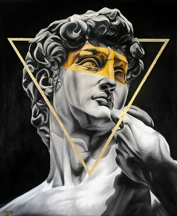 Картина Микеланджело статуя портрет Давида Michelangelo Davi 绘画, 49.2x37.4 in