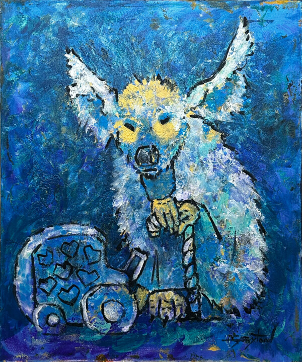 ORIGINAL painting 24"x20" Babysitter Картина, 24x18 in