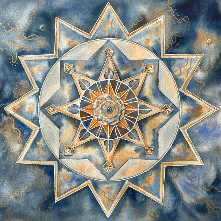 Painting titled "Energy painting for…" by Liliya Khomyakova (Artelida), Original Artwork, Watercolor