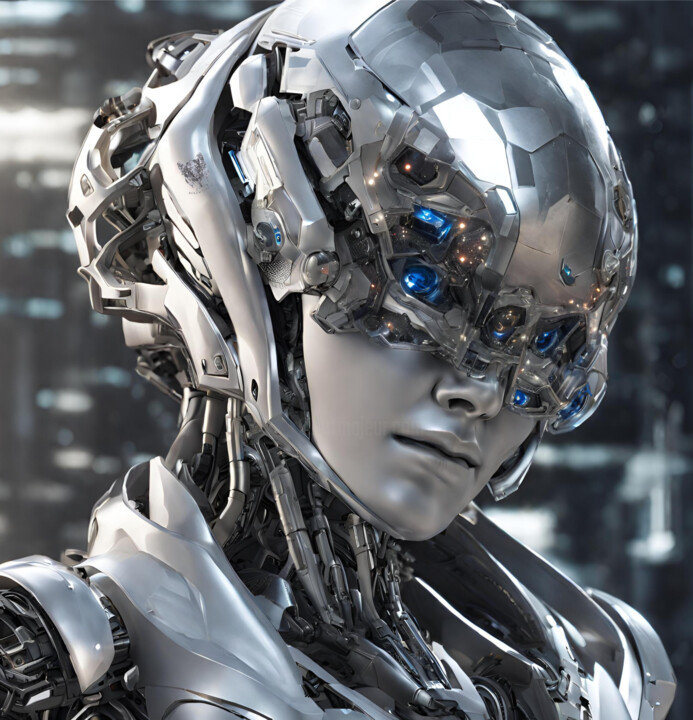 Digital Art.HUMANOID ROBOT Ai. WOMAN'S FACE 数字艺术