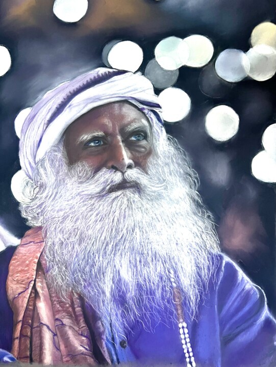 SADHGURU Pittura, 16,9x12,2 in