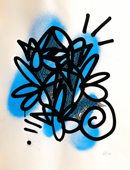 Primaire de Piaf Bleu 2022003 绘画, 25.6x19.7 in
