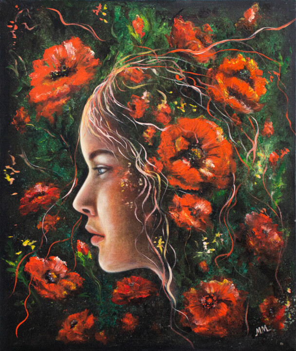 HARMONY IN SCARLET 绘画, 23.6x19.7 in