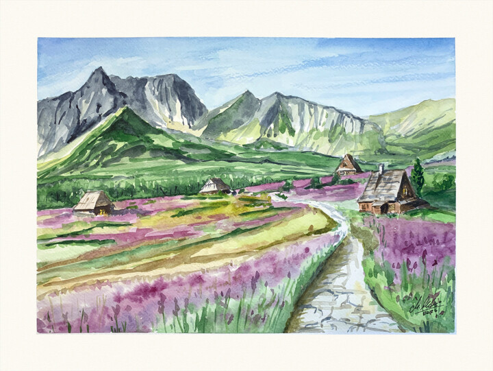 Polish Tatra Mountains - Gąsienicowa Hall 绘画, 12x16 in