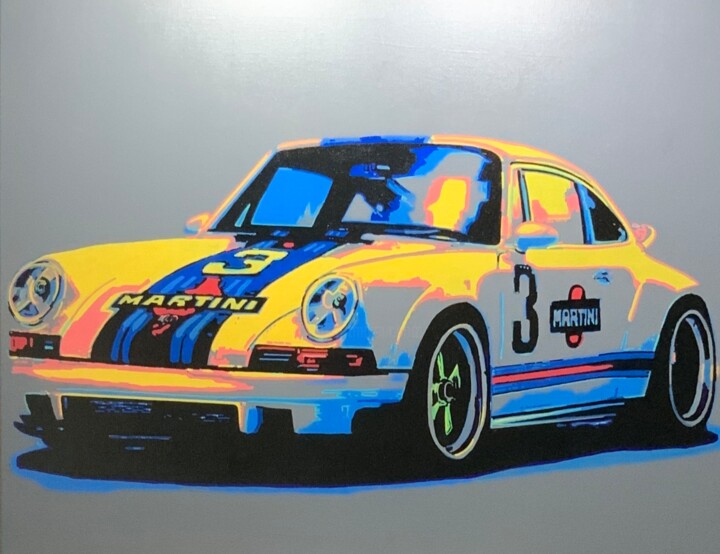 Martini Porsche 911 绘画, 31.5x39.4 in
