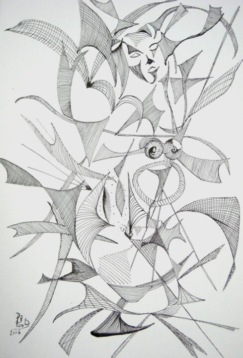 Nudo di ragazza in ginocchio (1269) 图画, 19.7x13.8 in