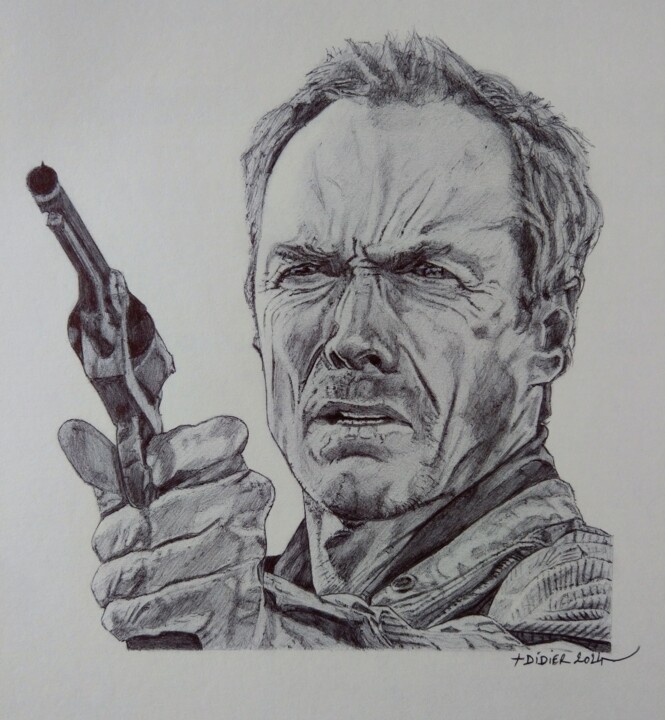 -Clint Eastwood - William Munny - Unforgiven- Disegno, 12,6x11,8 in