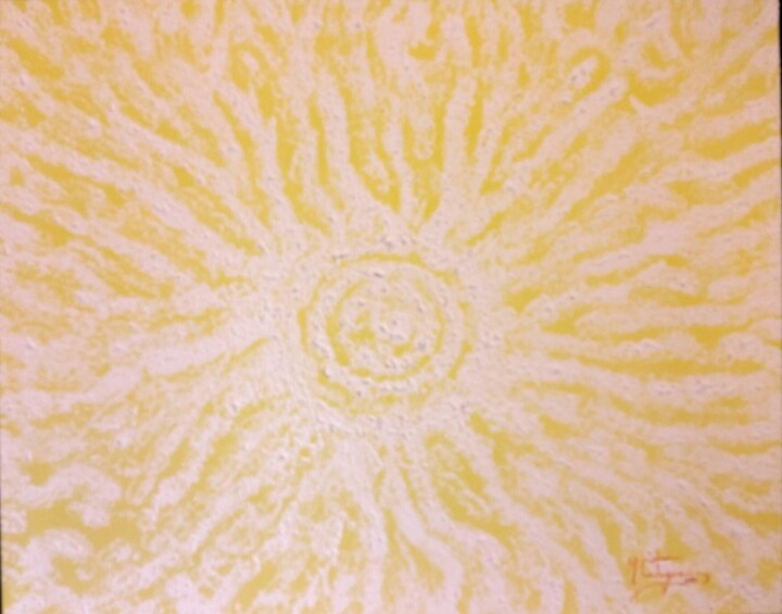 绘画 标题为“IL SOLE CHE RIDE” 由Maurizio Castagna, 原创艺术品, 丙烯 安装在木质担架架上