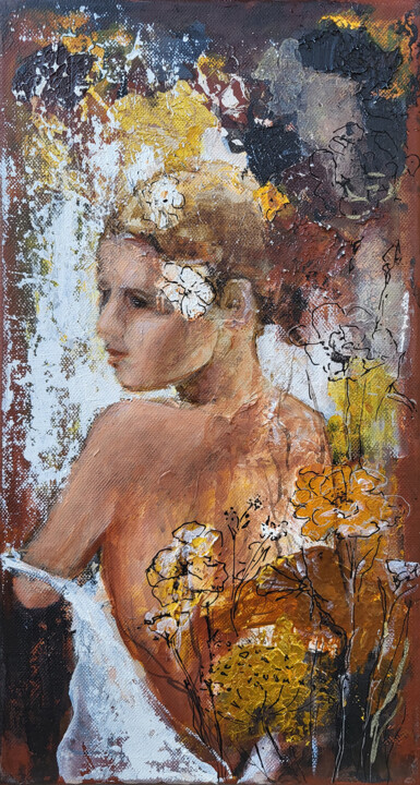 Serie Nudity. The Three Graces. #Tália. N 121. 绘画, 15.8x7.9 in