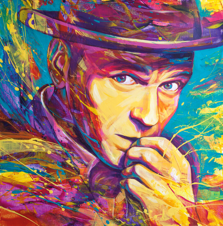 Painting titled "Portrait of Frank S…" by Robert Tretyakov, Original Artwork, Acrylic Mounted on Wood Stretcher frame