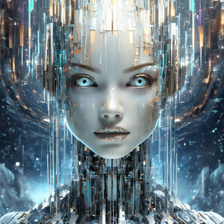Arts numériques intitulée "android enveloped b…" par Jacek Dudziński, Œuvre d'art originale, Peinture numérique