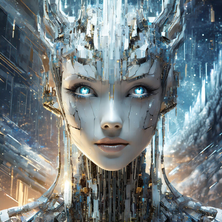 Digital Arts titled "Android time" by Jacek Dudziński, Original Artwork, Digital Painting