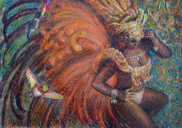 Creole girl dancing 绘画, 8.3x11.8 in