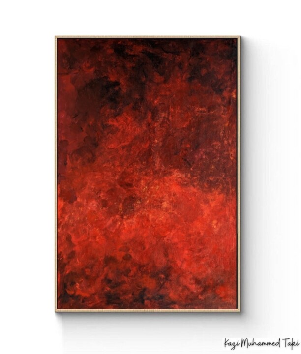 Pittura intitolato "Red Monochrome colo…" da Kazi Muhammed Taki, Opera d'arte originale, Acrilico