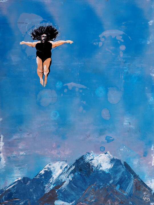 Abenteuer einer stattlichen Dame (blau) 绘画, 18.9x14.2 in