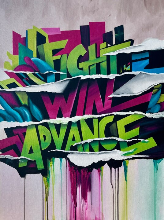 Figh Win Advance 绘画, 31.5x23.6 in