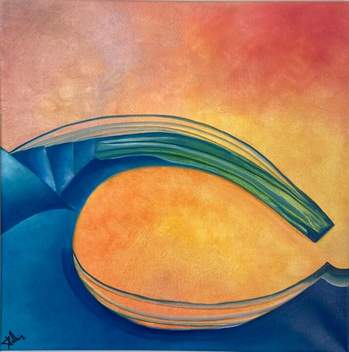 Painting titled "Summer Dream" by Stéphanie Pothier, Original Artwork, Oil Mounted on Wood Stretcher frame