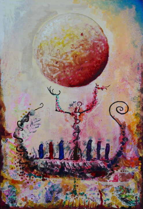 Barque Solaire 绘画, 19.7x13.8 in