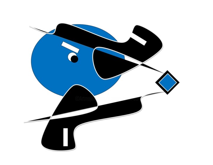 AI blue 数字艺术