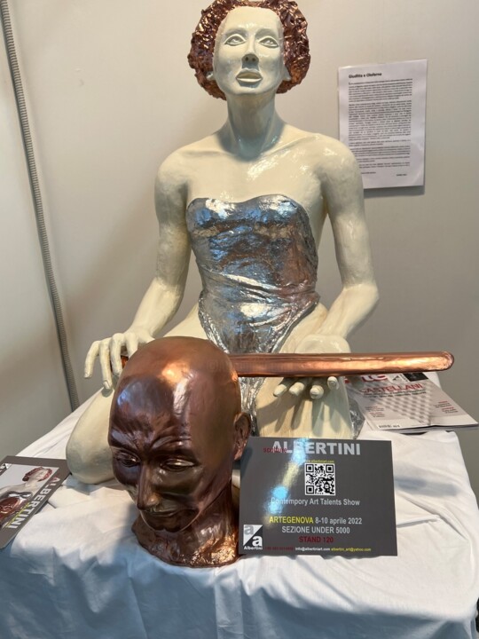 Scultura intitolato "Giuditta e Oloferne" da Albertini, Opera d'arte originale, Resina
