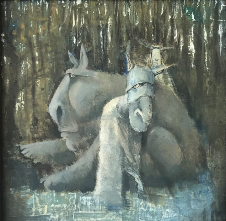Where is the knight 绘画, 9.5x9.5 in