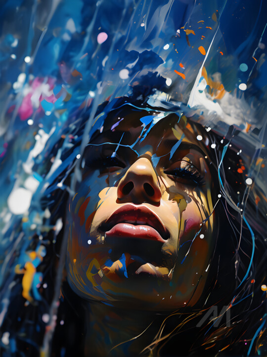 Colorful painting rain 数字艺术