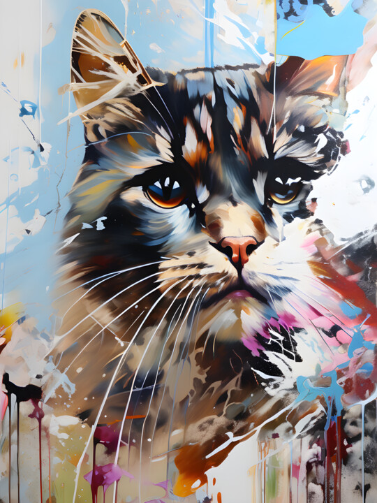 Painted cat 数字艺术