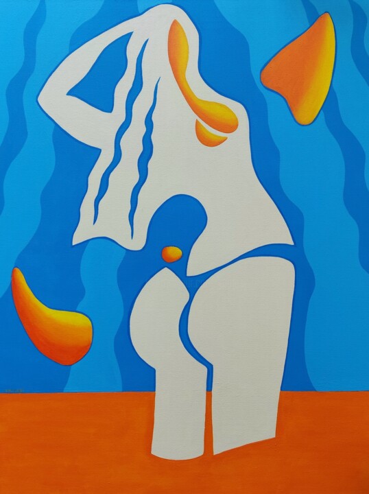 Woman combing her hair 绘画, 31.5x23.6 in