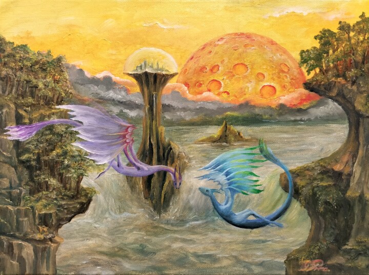 Gregory Pyra Piro peinture ref 348722, magical realism 绘画, 11.8x15.8 in
