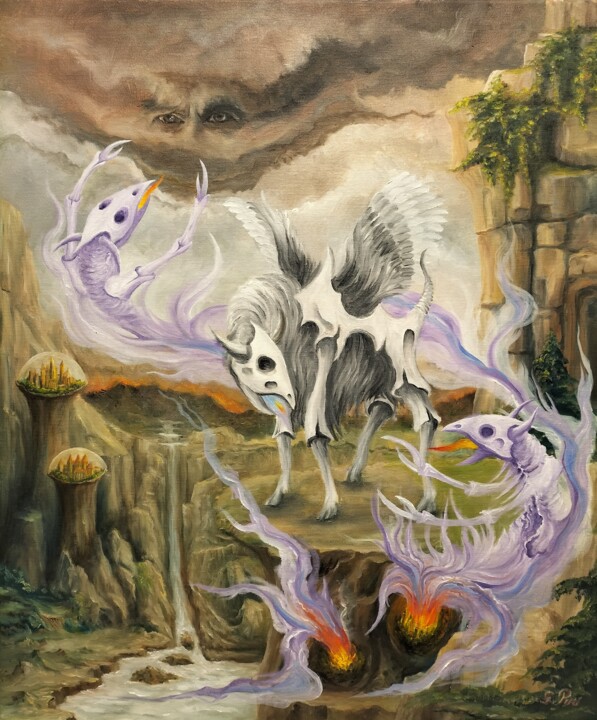 Gregory Pyra PIRO ref 745290, magical realism & fantasy Pittura, 23,6x19,7 in