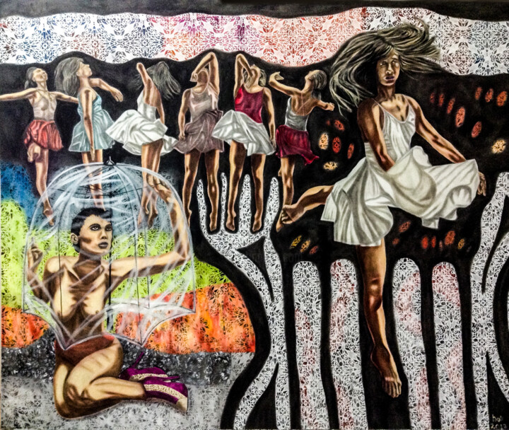 Dancer 绘画, 59.1x70.9 in