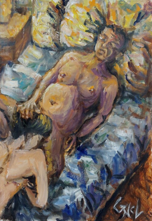 Partners 绘画, 13.8x9.8 in