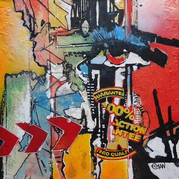 Painting titled "PAS VUE - PAS PRIX" by Claude Géan, Original Artwork, Acrylic Mounted on Wood Stretcher frame