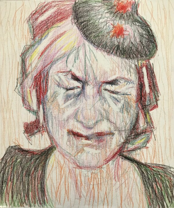 Selbstportrait mit schwarzem Hütchen 图画, 23.6x19.7 in