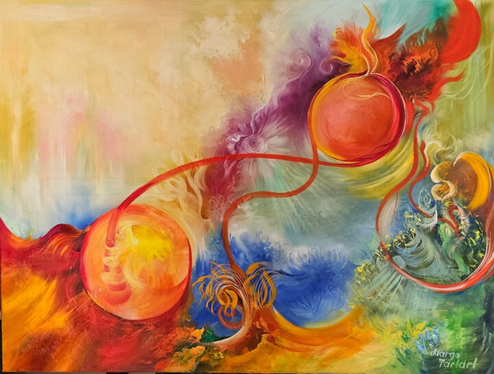 Merger of two moons 绘画, 29.5x39.4 in