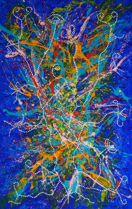 Peinture intitulée "N° 21.19 A nous deux" par Isa-L, Œuvre d'art originale, Acrylique Monté sur Châssis en bois