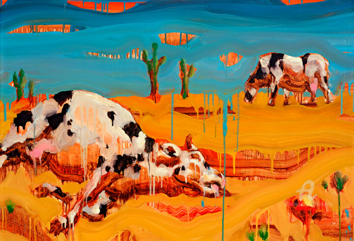 Eve 02’s death in texas 绘画, 27.6x40.2 in