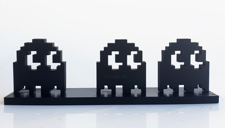 Sculpture titled "PYB Pacman fantoms…" by Pyb, Original Artwork, Resin