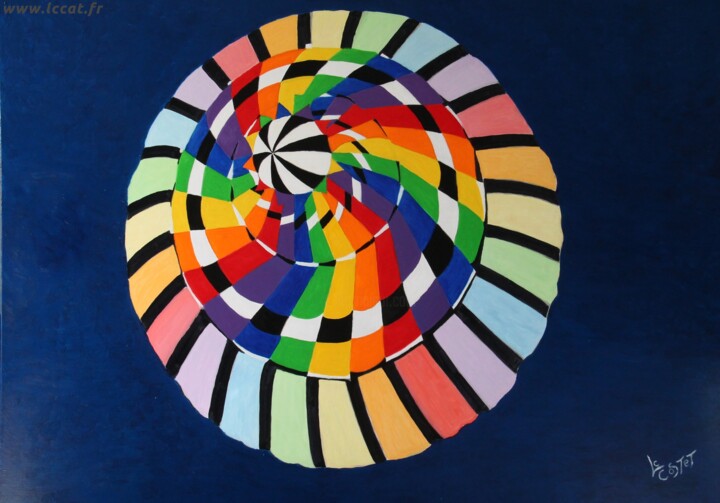 Peinture intitulée "Le cerf-volant. La…" par Catherine Costet (Lccat), Œuvre d'art originale, Huile