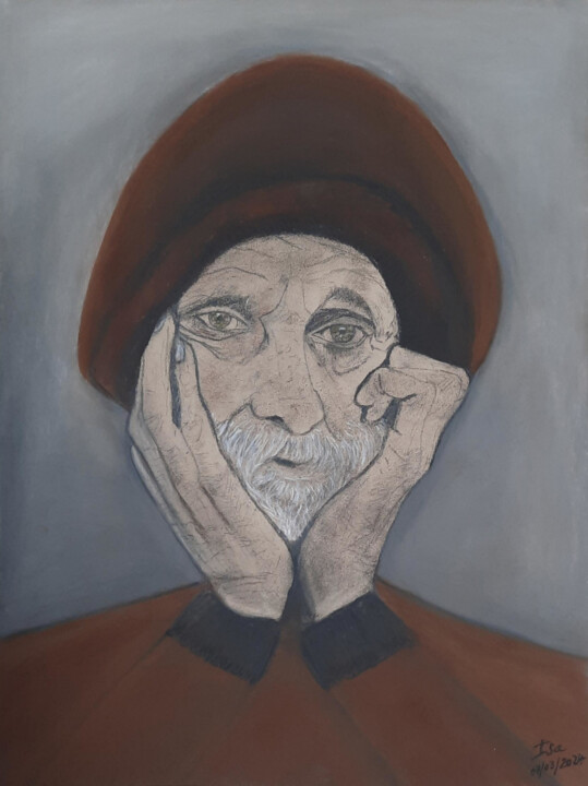 Le vieil homme 绘画, 15.8x11.8 in