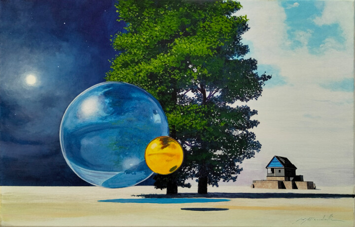 La notte e il Giorno 绘画, 15.8x23.6 in