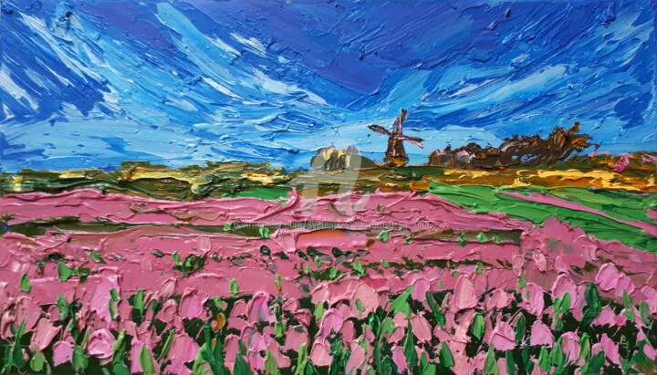 Malerei mit dem Titel "TULIP FIELDS V..." von Svetlana Samovarova (SA.LANA), Original-Kunstwerk, Öl