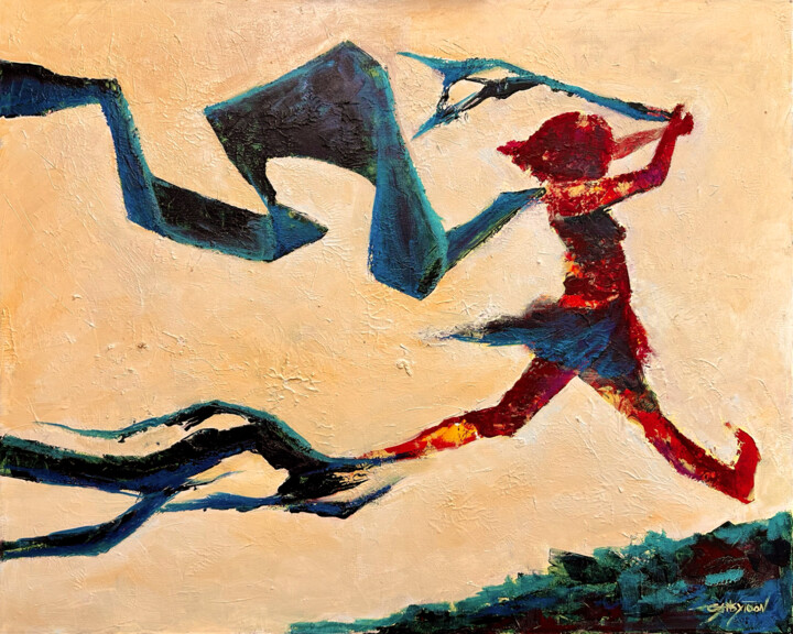 ORIGINAL OIL painting 24"x30" Freedom Girl 绘画, 24x30 in