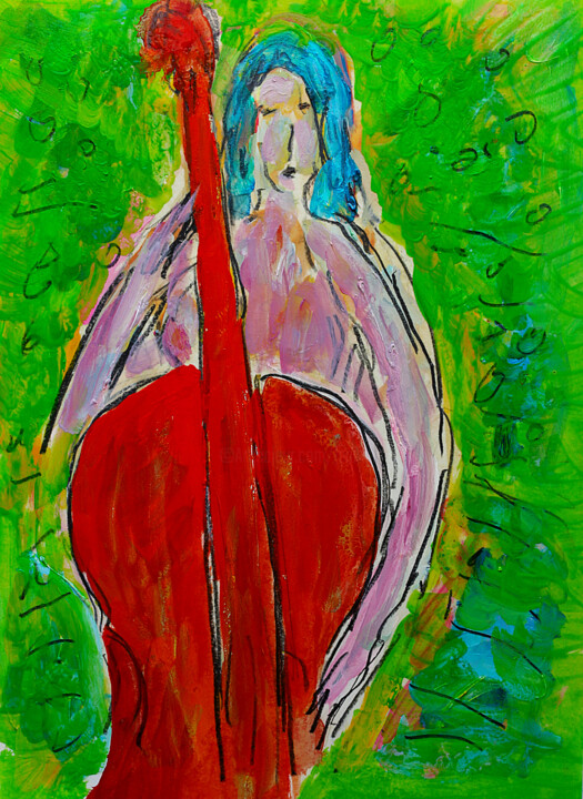Violoncelle 绘画, 11.8x8.3 in