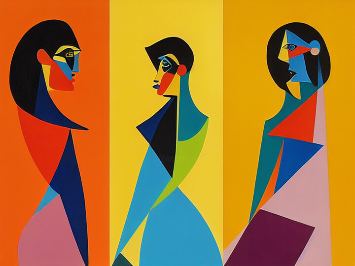 Fashion Week (inspired by Picasso) 绘画, 23.6x31.5 in