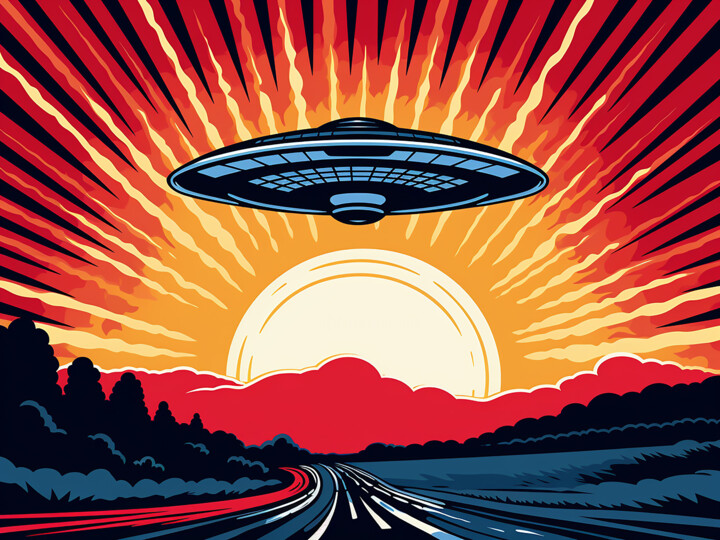 UFO 绘画, 23.6x31.5 in