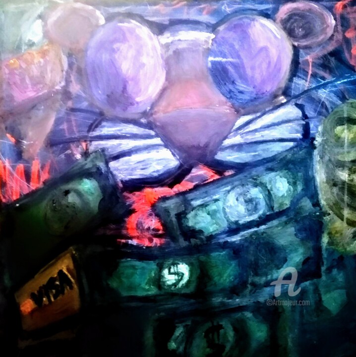 Peinture intitulée "Royal Pink" par Skylor Timeless, Œuvre d'art originale, Huile
